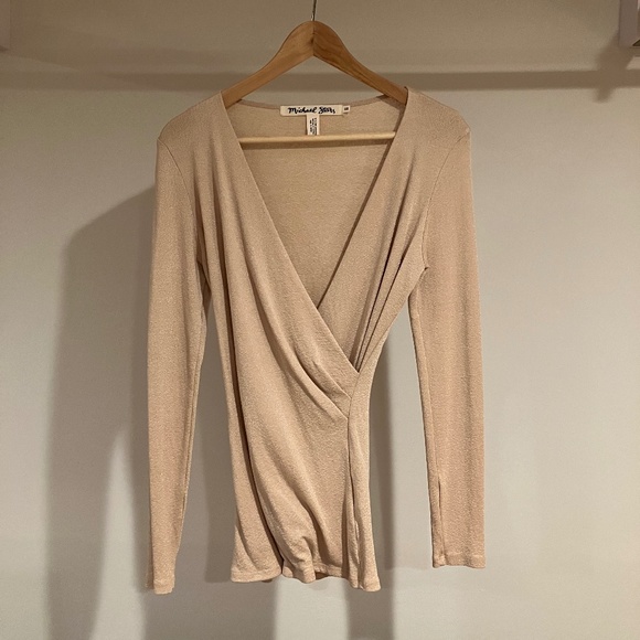 New Without Tag Anthropologie Michael Stars Beige Tops Made In USA - Picture 4 of 5